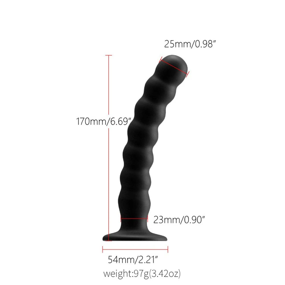 Plug anal en silicone - 7 perles de traction gode anal masseur de prostate point G