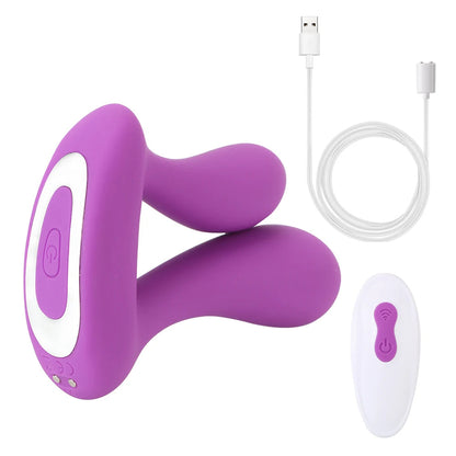Remote Control Double Dildo Vibrator- Vibrating Butt Plug Panty Sex Toys