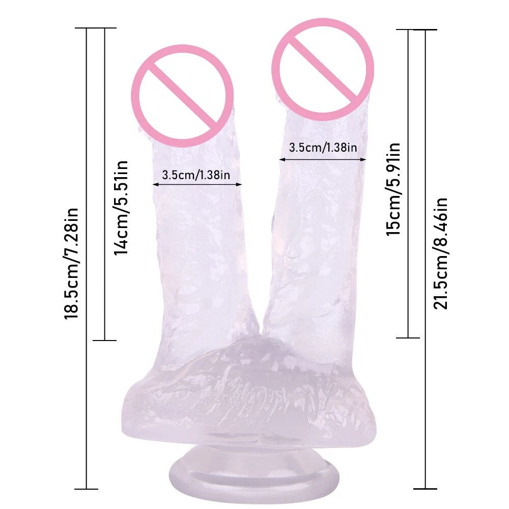 Strapless Strapon Double End Dildo Butt Plug - Huge Silicone Suction Cup Women Sex Toys