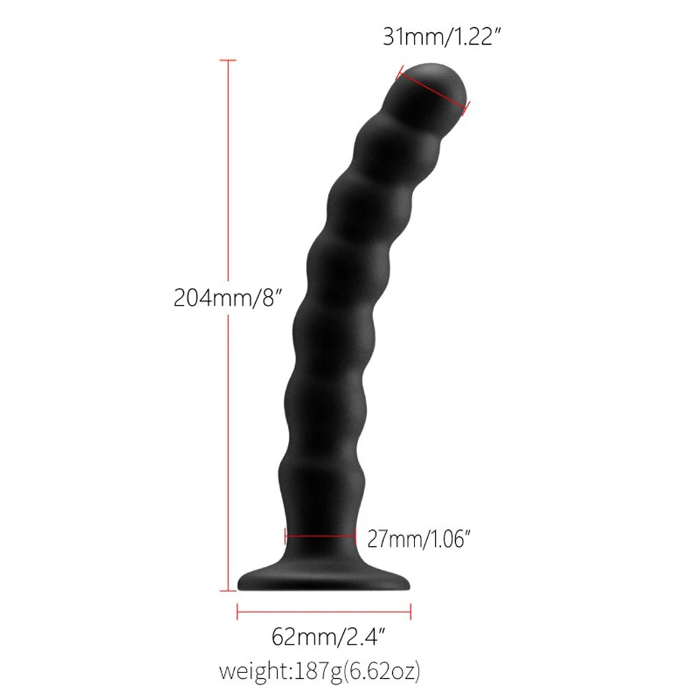 Plug anal en silicone - 7 perles de traction gode anal masseur de prostate point G