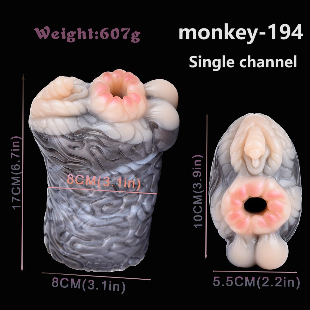 Monkey Pocket Pussy Male Masturbator - Lifelike Animal Blowjob Silicone Masturbation Sex Toy