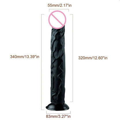 14-inch Long Realistic Anal Dildo Butt Plug - Silicone Dildos G Spot Prostate Massager