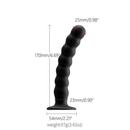 Plug anal en silicone - 7 perles de traction gode anal masseur de prostate point G