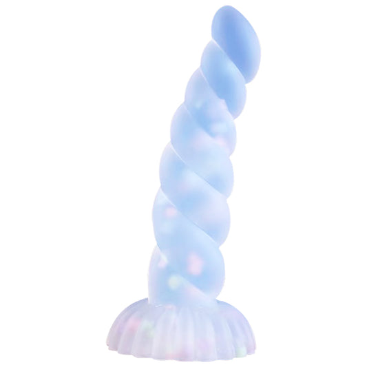 Godes réalistes exotiques - Gode en silicone souple avec ventouse et plug anal brillant dans l'obscurité