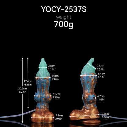 Dragon Hound Ejaculating Dildo – Tri-Colour Fantasy Squirting Dildo | Platinum Silicone | S/M/L