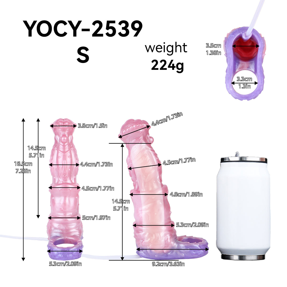 Abyssal Crown Cock Sleeve | Fantasy Squirting Penis Sleeve with Scallop Tip & Cock Ring — Platinum Silicone