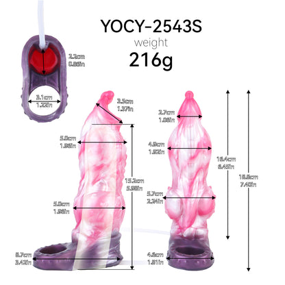 Stellar Fang Cock Sleeve | Fantasy Squirting Penis Extender with Cock Ring — Platinum Silicone