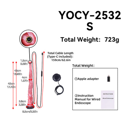Deep Abyss Tentacle Long Dildo — Platinum Silicone, Sucker-Array Texture, 3MP HD Camera & 4 Sizes S/M/L/XL