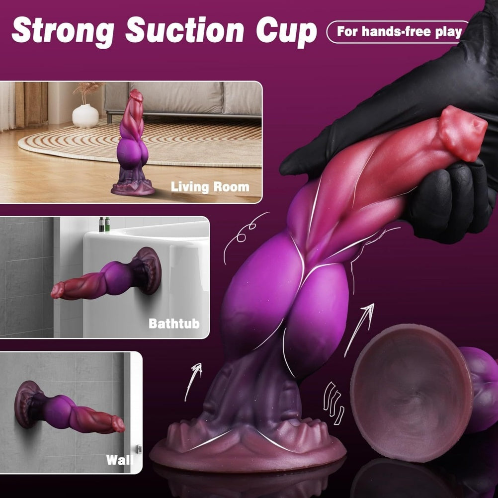 Fantasy Monster Dog Knotting Suction Cup Dildo – Female Orgasmic Massage & Vaginal Insertion Sex Toys