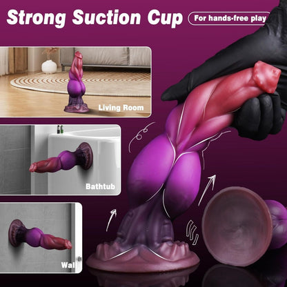 Fantasy Monster Dog Knotting Suction Cup Dildo – Female Orgasmic Massage & Vaginal Insertion Sex Toys