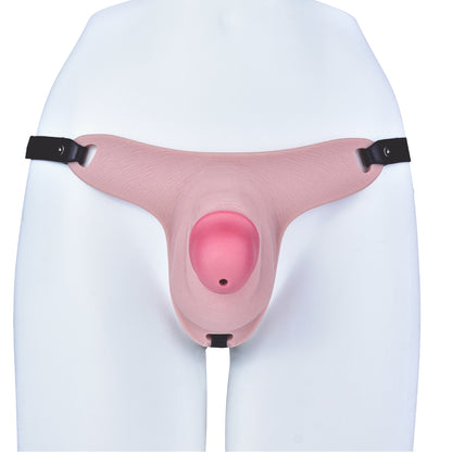 Realistic Silicone Chastity Pants with Urethral Opening — Lockable Male Chastity Cage for Long-Term BDSM Wear
