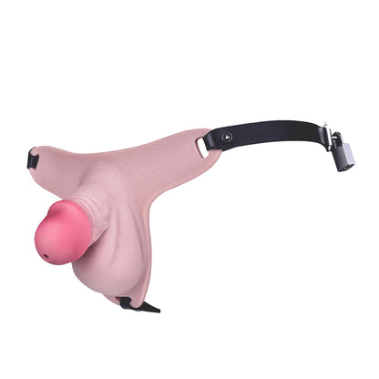 Realistic Silicone Chastity Pants with Urethral Opening — Lockable Male Chastity Cage for Long-Term BDSM Wear