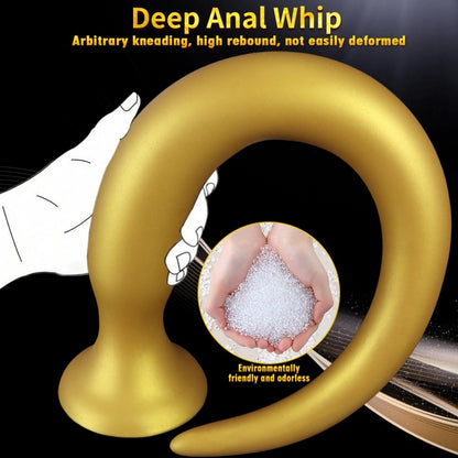 Gode anal extra-long Fantasy Dragon – Sextoys d'expansion anale en silicone doré pour femmes