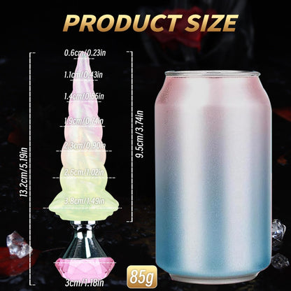 Iridescent Spiral Anal Plug – Premium Platinum Silicone Fetish Toy | Domlust