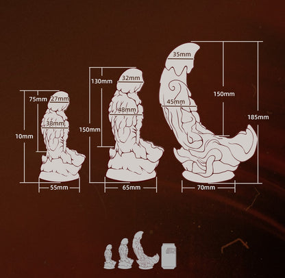 Crimson Claw Curved Alien Dildo — Platinum Silicone Fantasy Dildo for Precise G-Spot Stimulation
