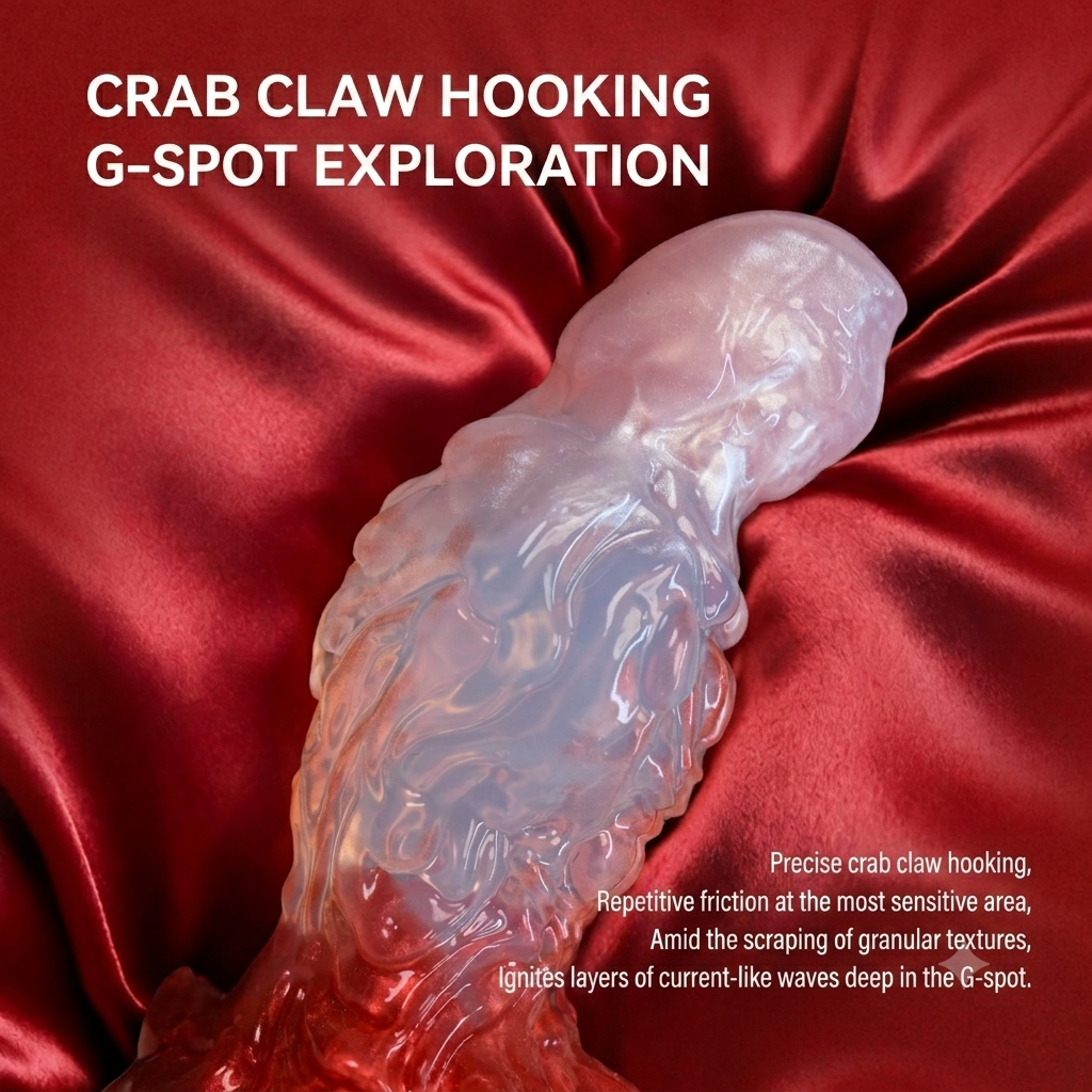 Crimson Claw Curved Alien Dildo — Platinum Silicone Fantasy Dildo for Precise G-Spot Stimulation