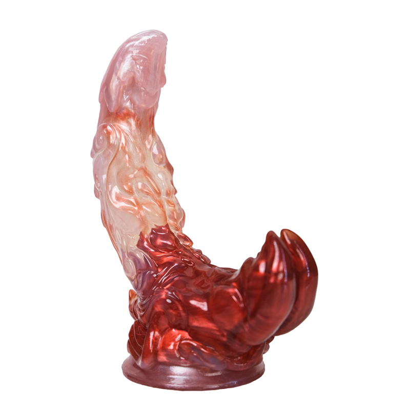 Crimson Claw Curved Alien Dildo — Platinum Silicone Fantasy Dildo for Precise G-Spot Stimulation
