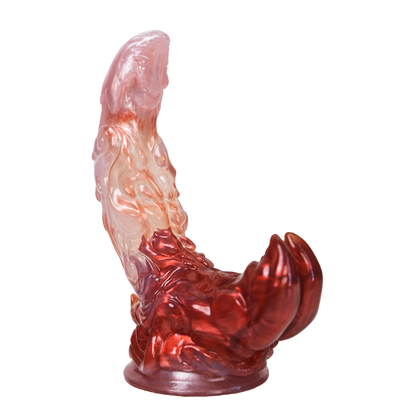Crimson Claw Curved Alien Dildo — Platinum Silicone Fantasy Dildo for Precise G-Spot Stimulation