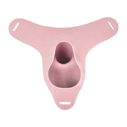 Realistic Silicone Chastity Pants for Men — Platinum Silicone Male Chastity Cage with Leather Harness for Long-Term BDSM Wear