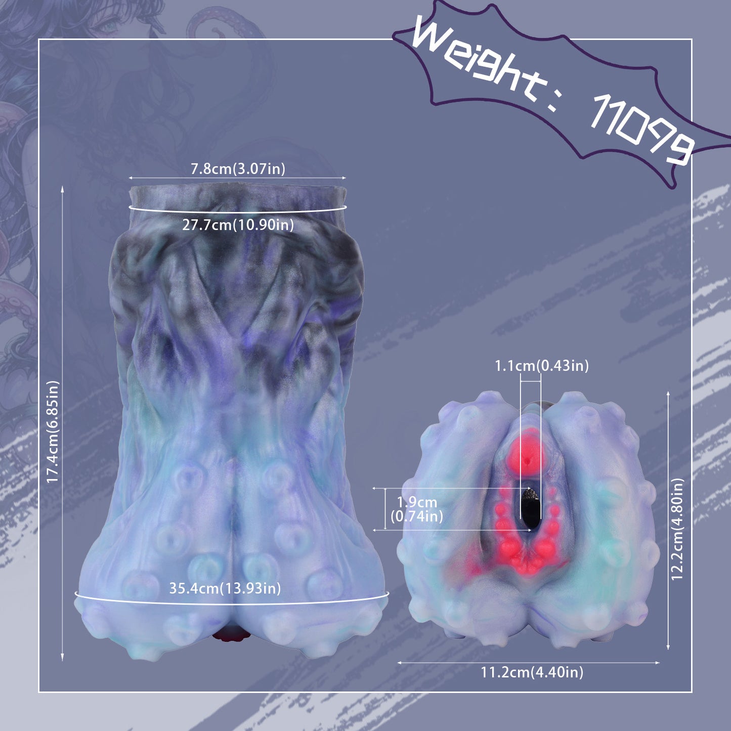 Tentacle-Textured Alien Pussy Stroker with Deep-Sea Suction Design — Fantasy Masturbator for Immersive Solo Play