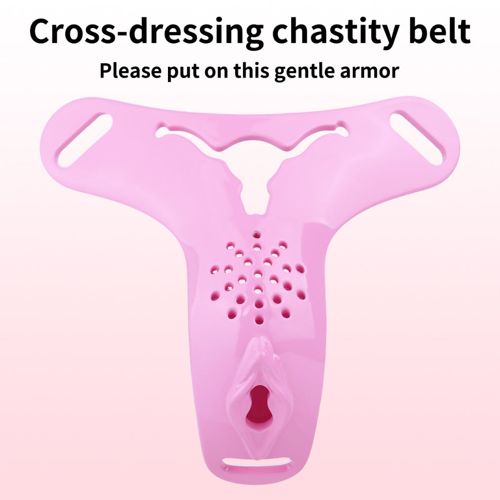 Rosa Silikon-Fantasy-Keuschheitskäfig-Hose – Strapon-Kontrolle & Bondage-Spiel für Frauen