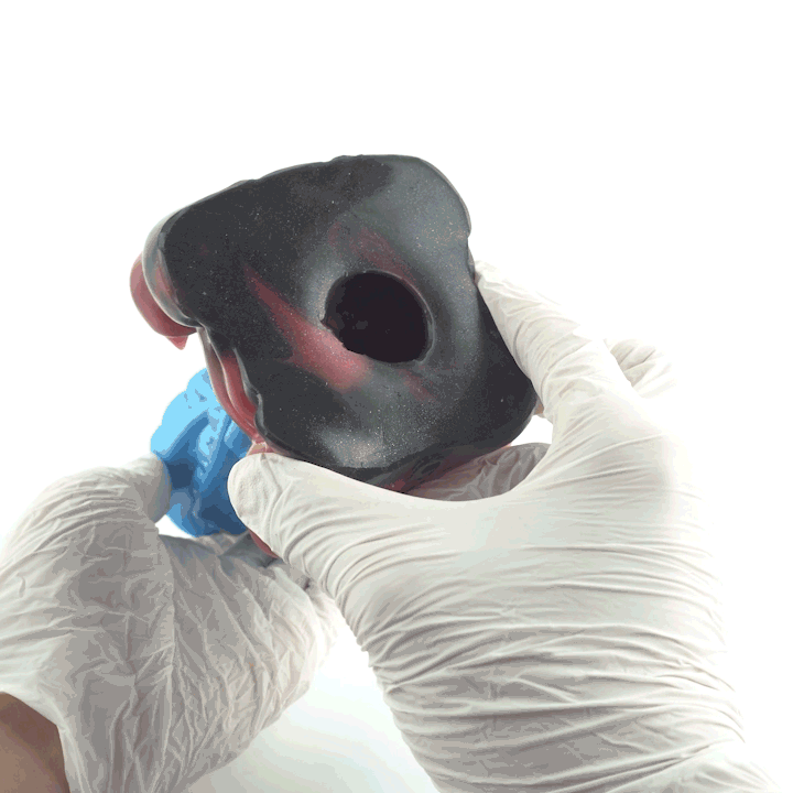 Blue Silicone Monster Leopard Tongue Fantasy Pocket Pussy -Blowjob Penis Massage Toy for Men