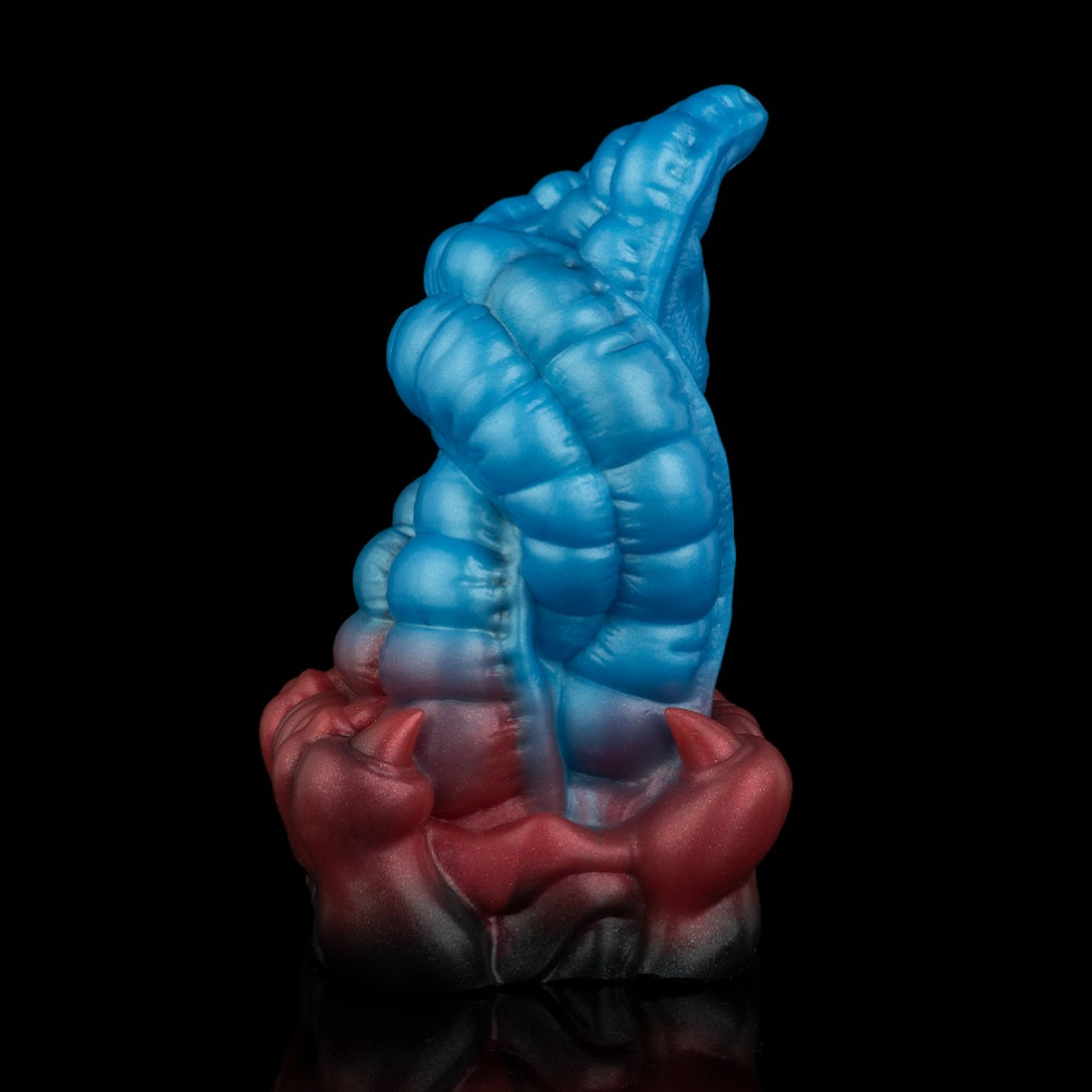 Blue Silicone Monster Leopard Tongue Fantasy Pocket Pussy -Blowjob Penis Massage Toy for Men