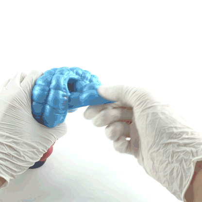 Blue Silicone Monster Leopard Tongue Fantasy Pocket Pussy -Blowjob Penis Massage Toy for Men