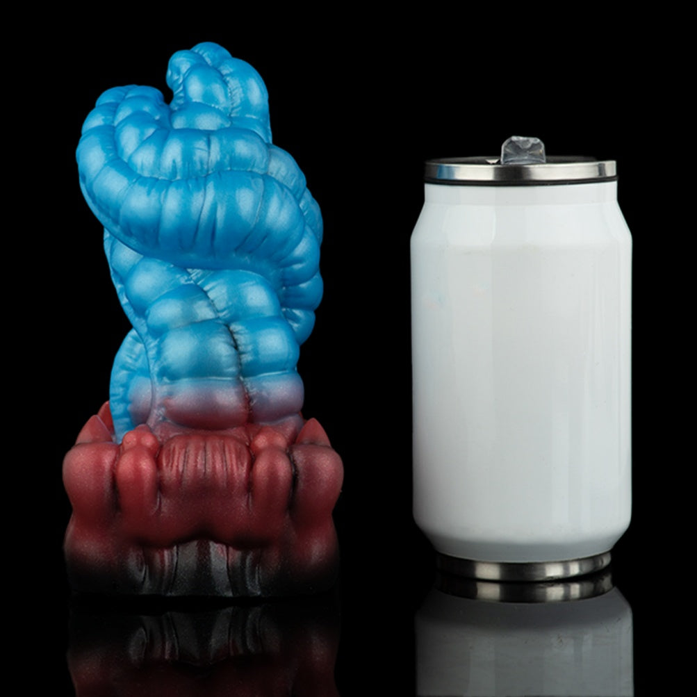 Blue Silicone Monster Leopard Tongue Fantasy Pocket Pussy -Blowjob Penis Massage Toy for Men