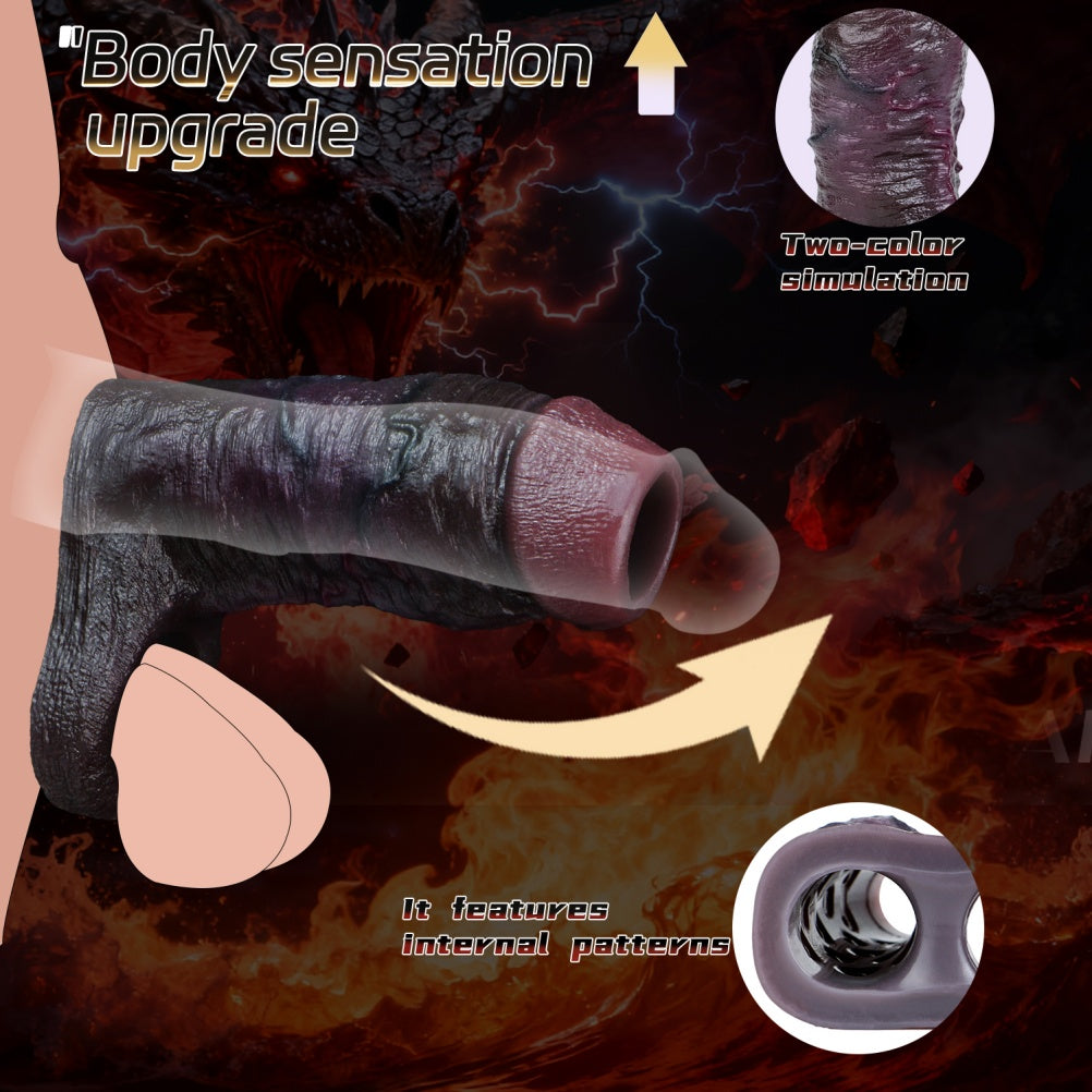 Realistic Semi-Enclosed Silicone Penis Sleeve - Enhancement, Stamina, and Ejaculation Control