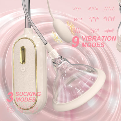 G-Spot Vibrating Suction Nipple Pump - 2-in-1 Multifunctional Female Silicone Masturbation Toy