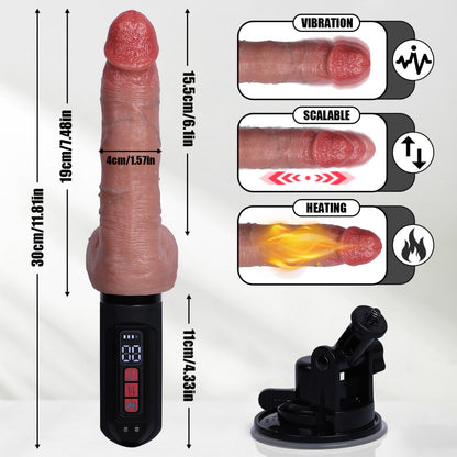 Realistic Thrusting Dildo Machine - 180° Adjustable Fucking Machine for Intense Vaginal & Anal Play