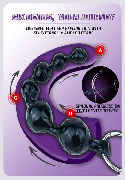 Fantasy Silicone Anal Beads & Butt Plug – 6-Step Progressive Expansion Toy for Intense Anal Orgasm