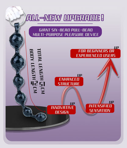 Fantasy Silicone Anal Beads & Butt Plug – 6-Step Progressive Expansion Toy for Intense Anal Orgasm