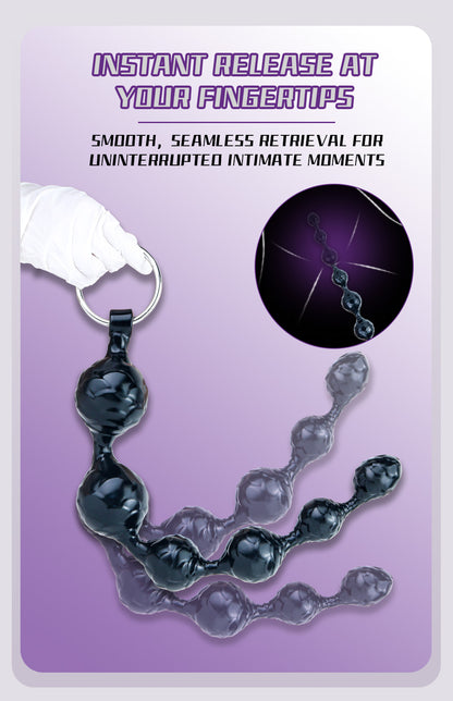 Fantasy Silicone Anal Beads & Butt Plug – 6-Step Progressive Expansion Toy for Intense Anal Orgasm