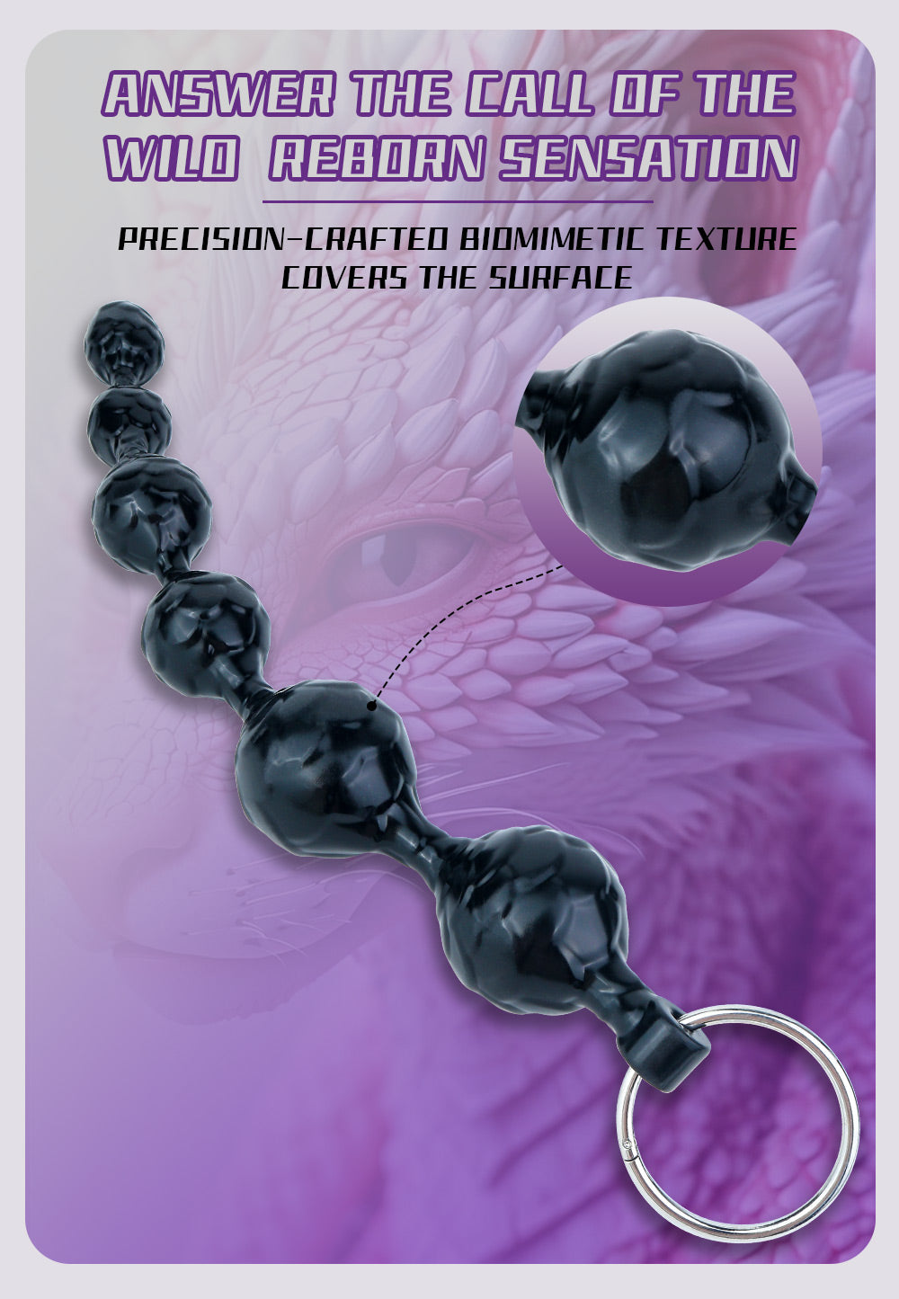 Fantasy Silicone Anal Beads & Butt Plug – 6-Step Progressive Expansion Toy for Intense Anal Orgasm