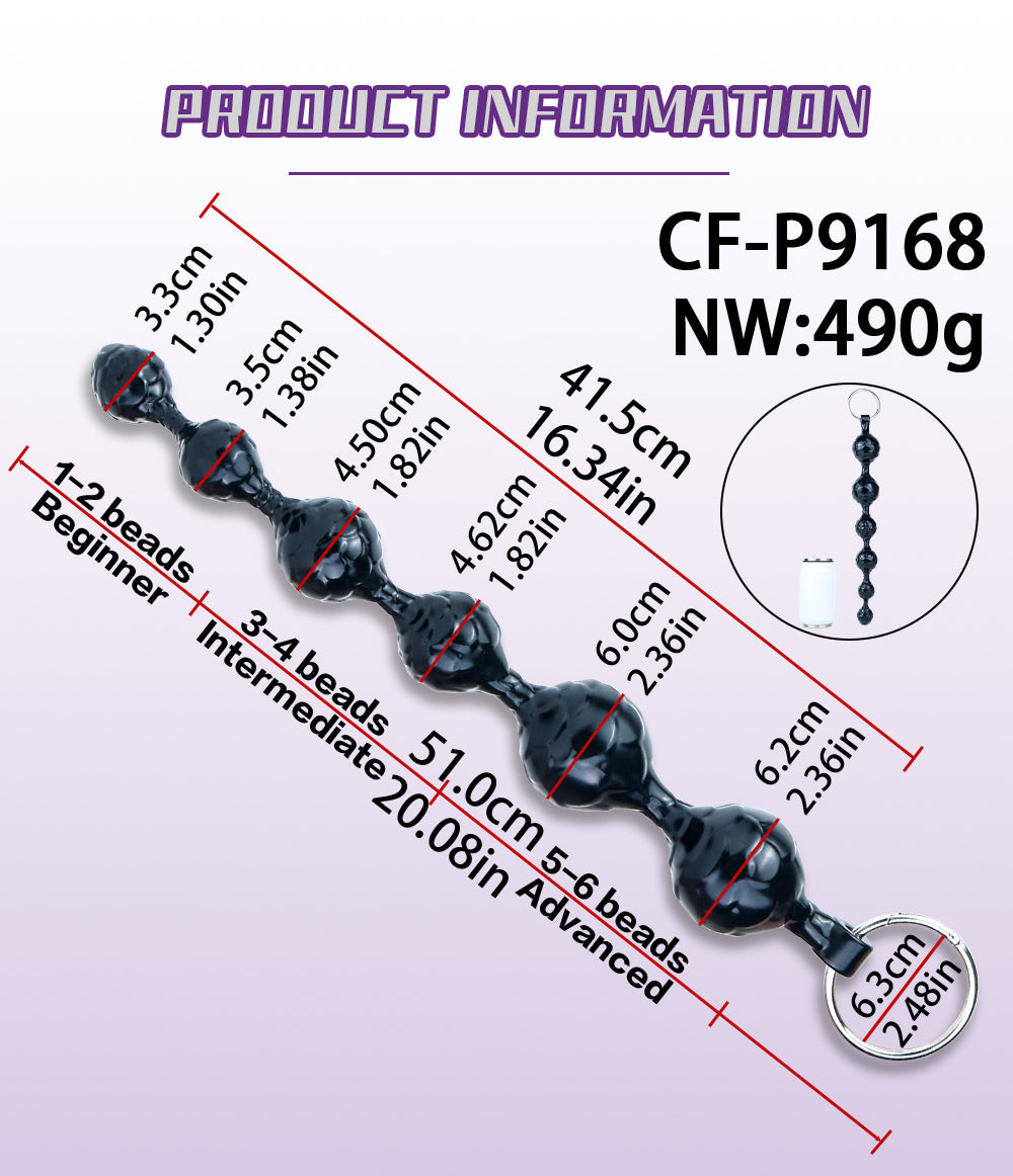 Fantasy Silicone Anal Beads & Butt Plug – 6-Step Progressive Expansion Toy for Intense Anal Orgasm