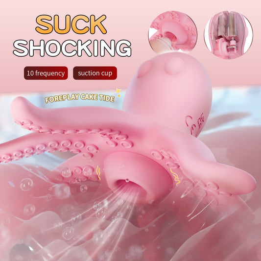 Masseur clitoridien en silicone rose en forme de pieuvre – Simulateur de sexe oral mignon et discret pour femmes