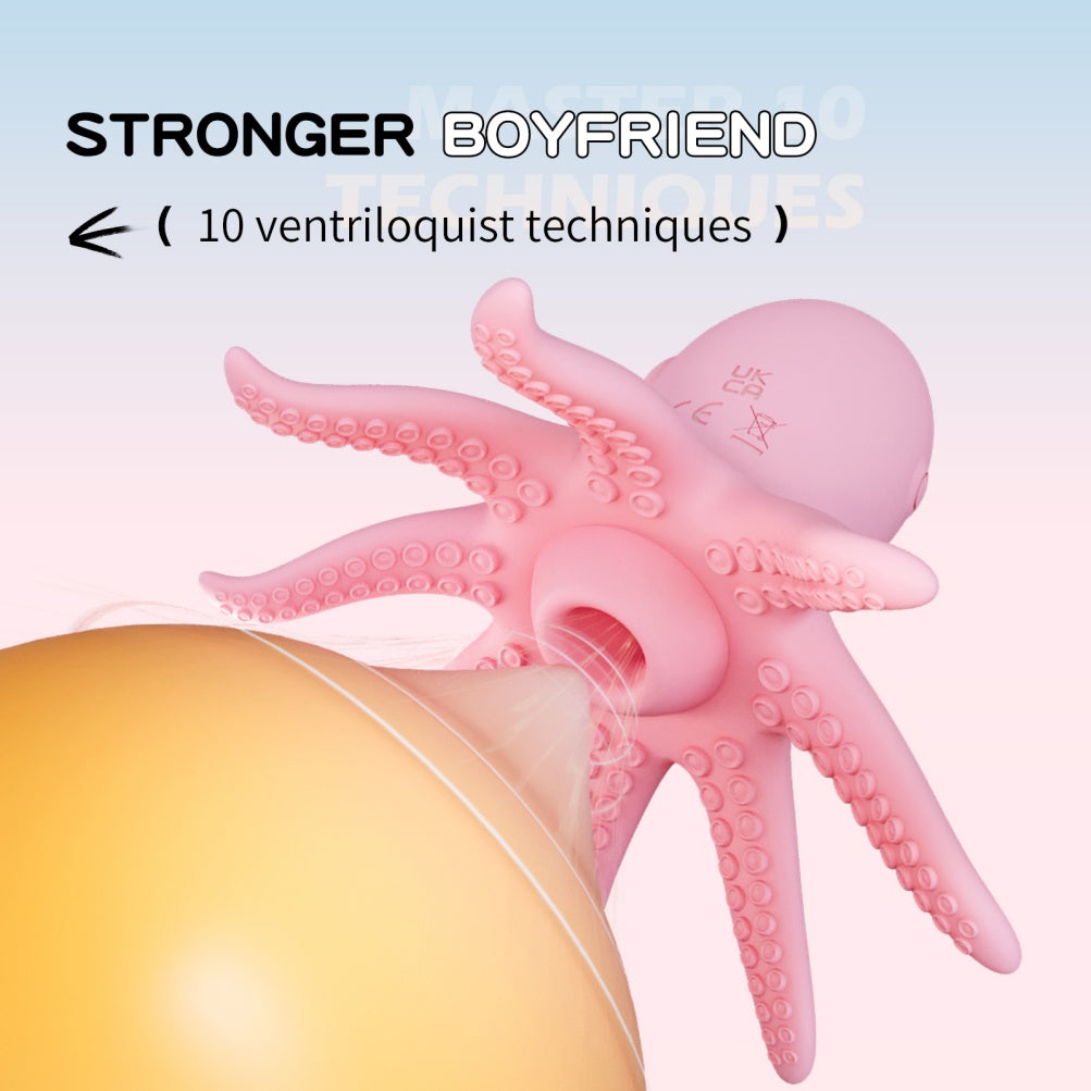 Pink Silicone Octopus Clit Sucking Massager – Cute & Discreet Oral Sex Simulator for Women