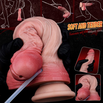 Realistic Squirt Flesh-Like Silicone Anal Dildo – Dual-Layer Technology with Suction Base