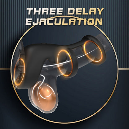 Triple-Lock Silicone Vibrating Cock Ring – Remote Controlled Endurance Enhancer for Delayed Ejaculation