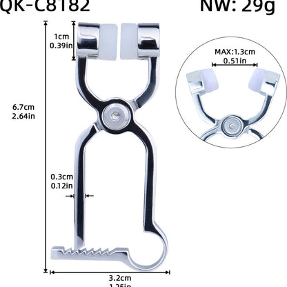 Pinces à tétons Bettie Bondage en acier inoxydable - Outil BDSM stimulant à ressort à arc pointu pour femmes