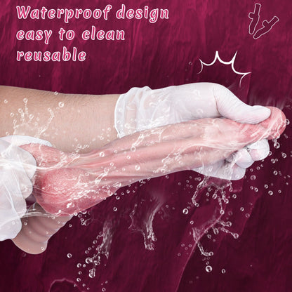 Handheld Realistic Silicone Dildo – Stimulating Vaginal Insertion Toy for Women