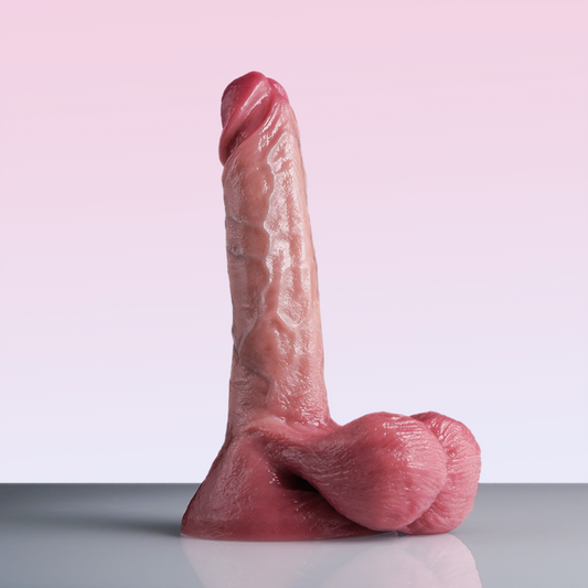 Domlust Corpus — Life Size Dual Density Flesh Dildo with Big Testicles | 6 Shapes, Platinum Silicone