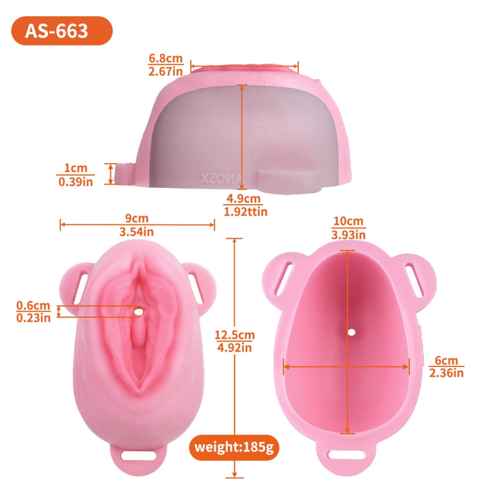 Fantasy Insertable Strap-on Fake Vagina – Realistic Pink Silicone Shemale Prop