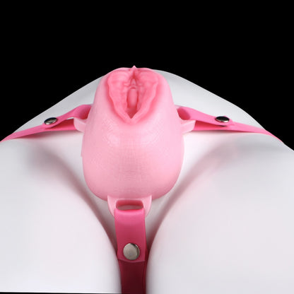 Fantasy Insertable Strap-on Fake Vagina – Realistic Pink Silicone Shemale Prop