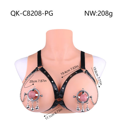 Premium Stainless Steel Nipple Clamps with Bells-Adjustable Screw Nipple Pinchers for Intense Stimulation