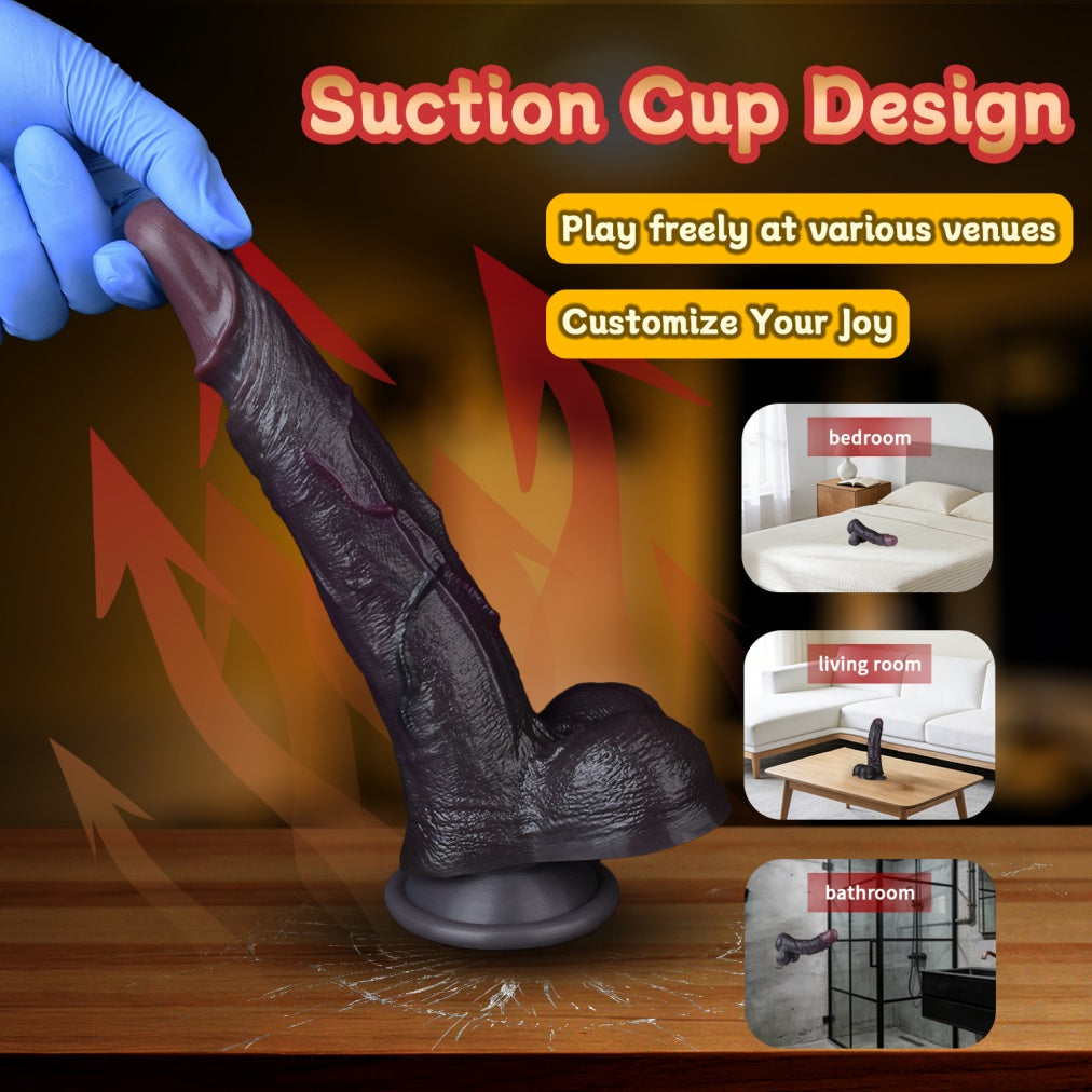 Realistic Dual-Layer Silicone Dildo with Suction Cup - Vaginal Thrusting Masturbation Sex Toy for Women