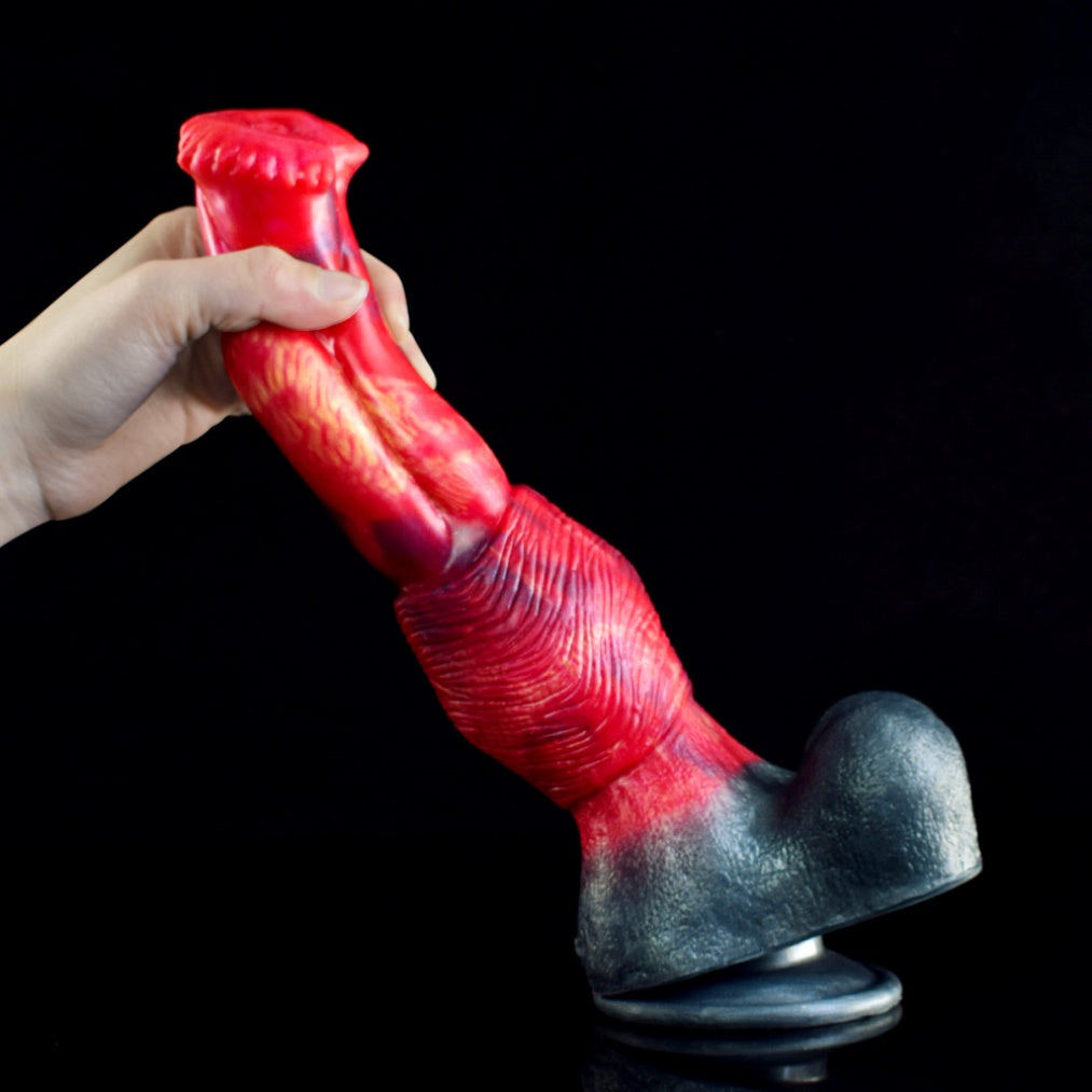 Godemiché cheval fantastique en silicone rouge sang – Orgasme profond du point G et sextoys monstrueux
