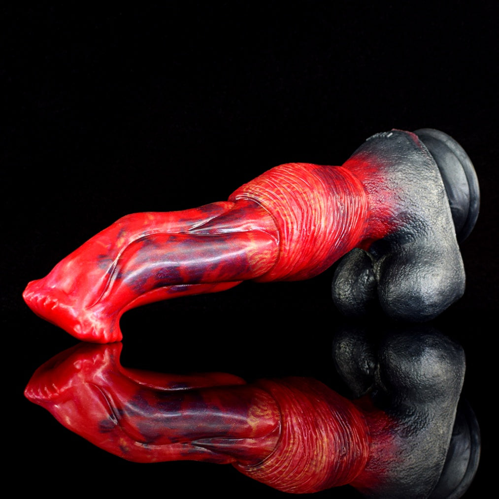 Godemiché cheval fantastique en silicone rouge sang – Orgasme profond du point G et sextoys monstrueux